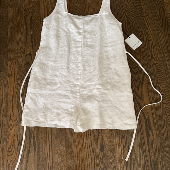 NWT White Bella Dahl Square Neck Sleeveless Linen Romper - Small - Picture 4 of 8